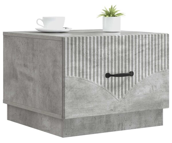 Dohányzóasztal fiókkal Betonszürke 49 x 50 x 37 cm Szerelt Fa