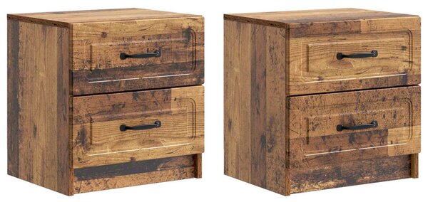 Éjjeliszekrény 2 db Antik Fa 43 x 34,5 x 44,5 cm Szerelt Fa