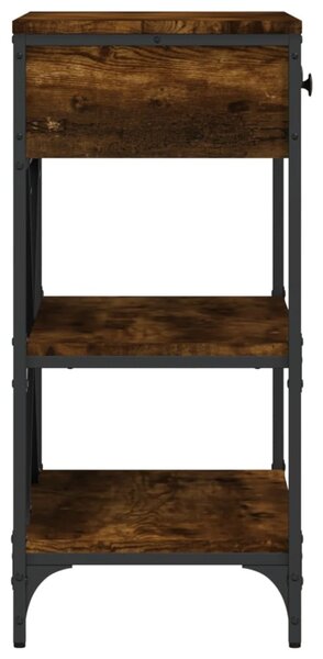 Füstös tölgy színű szerelt fa tálalóasztal 75 x 34,5 x 75 cm