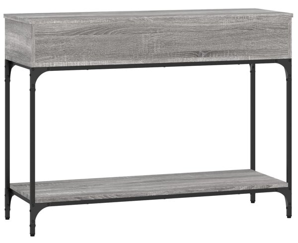 Szürke sonoma színű szerelt fa konzolasztal 100 x 34,5 x 75 cm