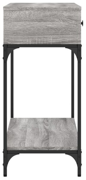Szürke sonoma színű szerelt fa konzolasztal 100 x 34,5 x 75 cm