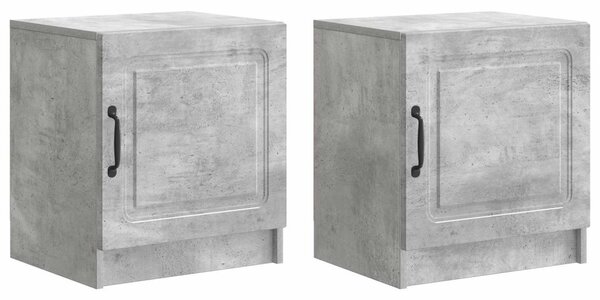 Éjjeliszekrény 2 db Betonszürke 43 x 34,5 x 47 cm Szerelt Fa
