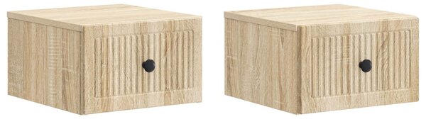 Fali éjjeli szekrény 2 db Sonoma Tölgy 33 x 34,5 x 20 cm