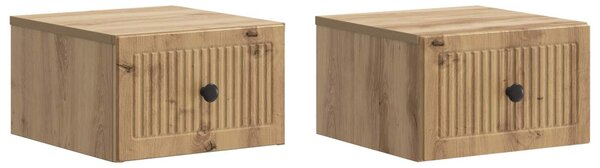 Fali éjjeli szekrény 2 db Kézműves Tölgy 33 x 34,5 x 20 cm