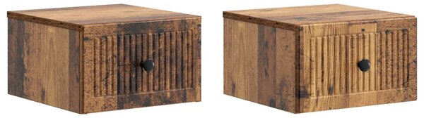 Fali éjjeli szekrény 2 db Antik Fa 33 x 34,5 x 20 cm Szerelt Fa