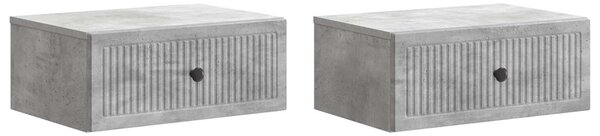 Éjjeliszekrény 2 db Betonszürke 49 x 34,5 x 20 cm Szerelt Fa