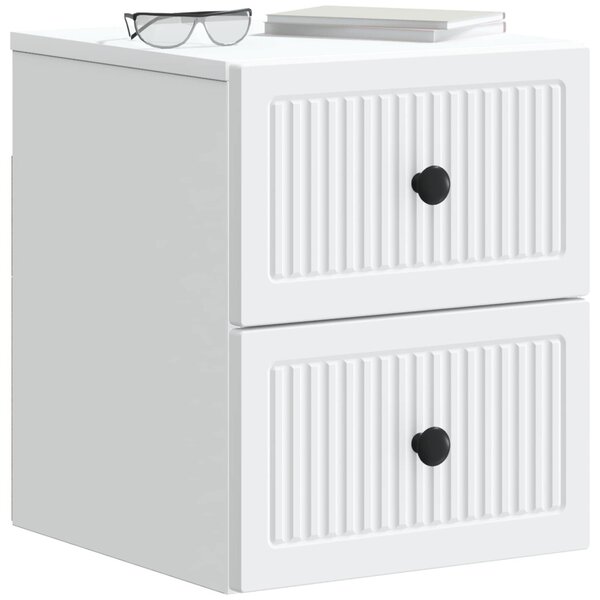 VidaXL Fali éjjeli szekrény fiókkal Fehér 33 x 34,5 x 40 cm Szerelt Fa