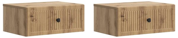 Éjjeliszekrény 2 db Kézműves Tölgy 49 x 34,5 x 20 cm Szerelt Fa