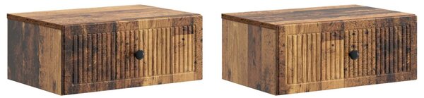 Éjjeliszekrény 2 db Antik Fa 49 x 34,5 x 20 cm Szerelt Fa