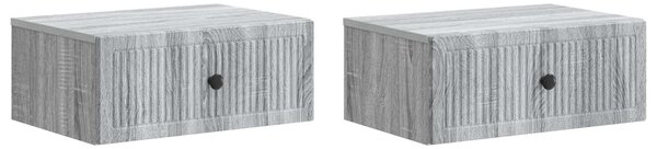 Éjjeliszekrény 2 db Szürke Sonoma 49 x 34,5 x 20 cm Szerelt Fa