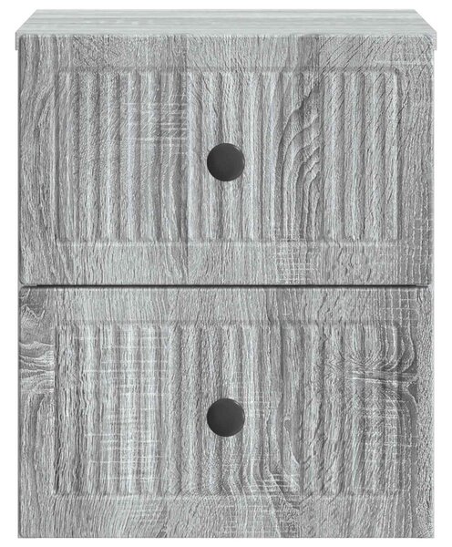 Fali éjjeli szekrény 2 db Szürke Sonoma 33 x 34,5 x 40 cm