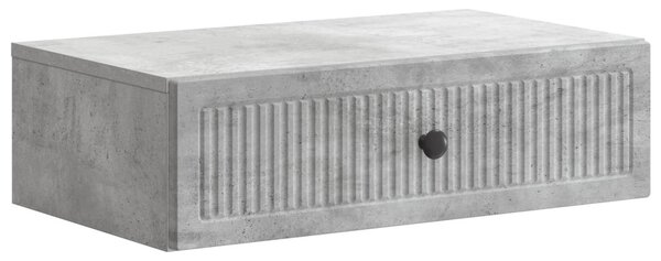 Fali oldaltábla Betonszürke 59 x 34,5 x 17 cm Szerelt Fa