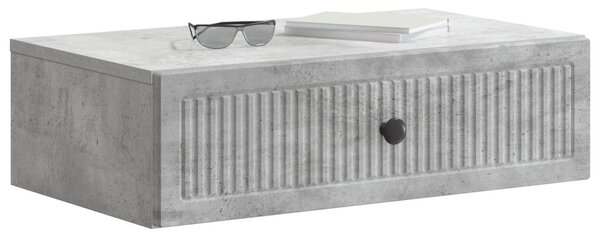 Fali oldaltábla Betonszürke 59 x 34,5 x 17 cm Szerelt Fa