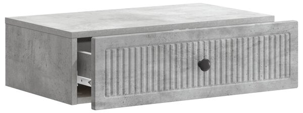 Fali oldaltábla Betonszürke 59 x 34,5 x 17 cm Szerelt Fa