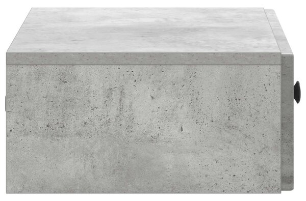 Fali oldaltábla Betonszürke 59 x 34,5 x 17 cm Szerelt Fa