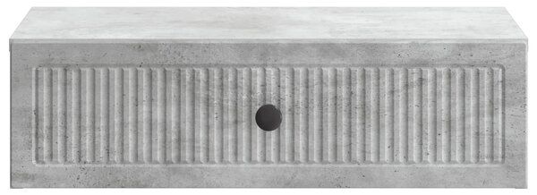 Fali oldaltábla Betonszürke 59 x 34,5 x 17 cm Szerelt Fa
