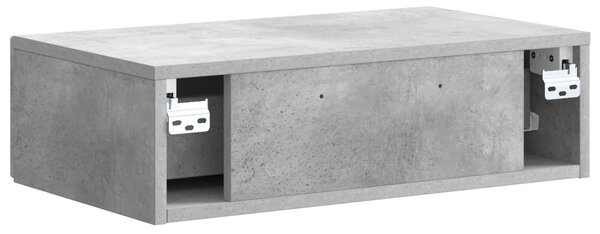 Fali oldaltábla Betonszürke 59 x 34,5 x 17 cm Szerelt Fa
