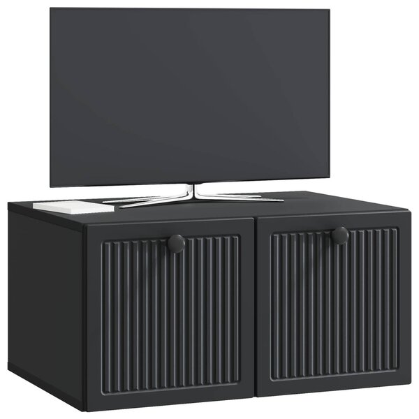 Fali TV szekrény Fekete 59,5 x 41 x 30 cm Szerelt Fa