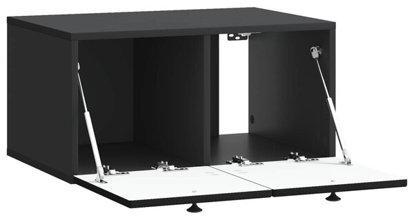 Fali TV szekrény Fekete 59,5 x 41 x 30 cm Szerelt Fa