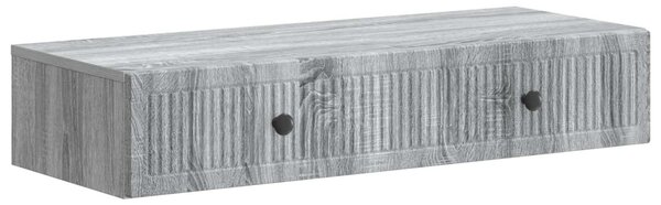 Fali oldaltábla Szürke Sonoma 87,5 x 34,5 x 17 cm Szerelt Fa