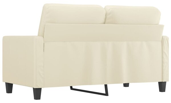 2 személyes krémszínű műbőr kanapé 120 cm