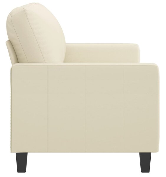 2 személyes krémszínű műbőr kanapé 120 cm