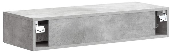 Fali oldaltábla Betonszürke 87,5 x 34,5 x 17 cm Szerelt Fa