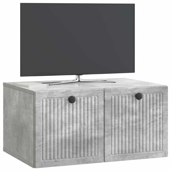 Fali TV szekrény Betonszürke 59,5 x 41 x 30 cm Szerelt Fa