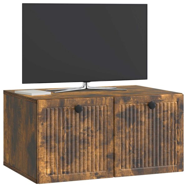Fali TV szekrény Füstös Tölgy 59,5 x 41 x 30 cm Szerelt Fa