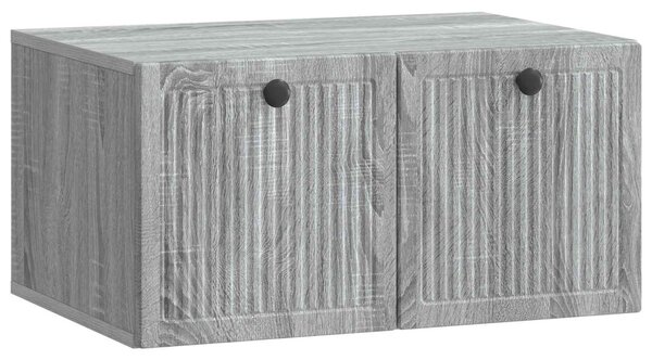 Fali TV szekrény Szürke Sonoma 59,5 x 41 x 30 cm Szerelt Fa