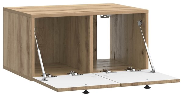 Fali TV szekrény 59,5 x 41 x 30 cm Kézműves Tölgy Szerelt Fa