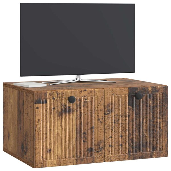 Fali TV szekrény Antik Fa 59,5 x 41 x 30 cm Szerelt Fa
