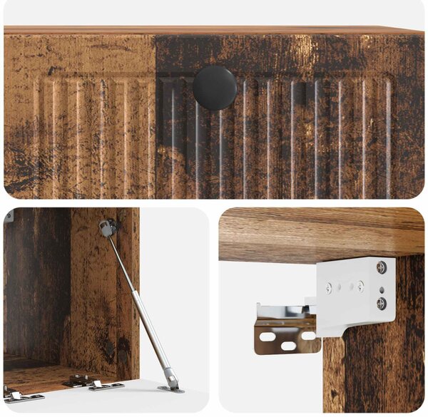 Fali TV szekrény Antik Fa 59,5 x 41 x 30 cm Szerelt Fa