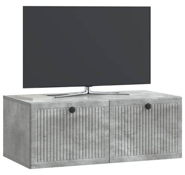 Fali TV szekrény Betonszürke 78,5 x 41 x 30 cm Szerelt Fa