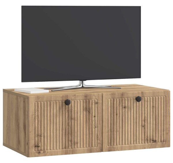 Fali TV szekrény 78,5 x 41 x 30 cm Kézműves Tölgy Szerelt Fa