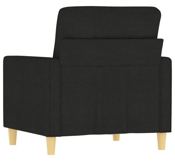 Fekete szövet kanapéfotel 60 cm