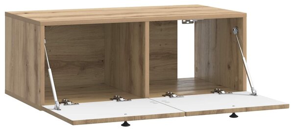 Fali TV szekrény 78,5 x 41 x 30 cm Kézműves Tölgy Szerelt Fa