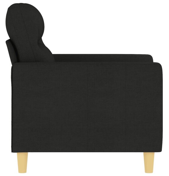 Fekete szövet kanapéfotel 60 cm