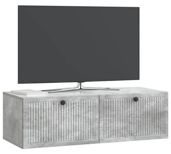 Fali TV szekrény Betonszürke 98 x 41 x 30 cm Szerelt Fa