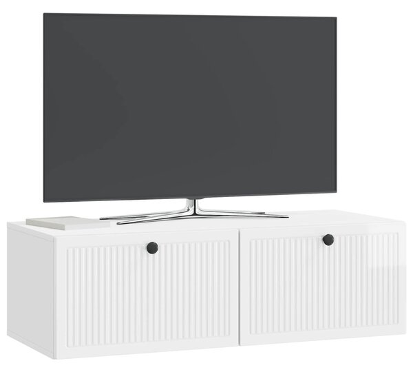Fali TV szekrény Magasfényű Fehér 98 x 41 x 30 cm Szerelt Fa