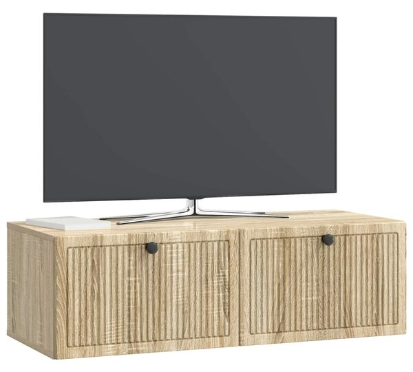 Fali TV szekrény Sonoma Tölgy 98 x 41 x 30 cm Szerelt Fa