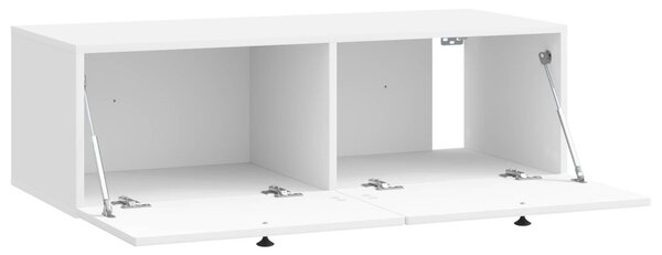 Fali TV szekrény Magasfényű Fehér 98 x 41 x 30 cm Szerelt Fa