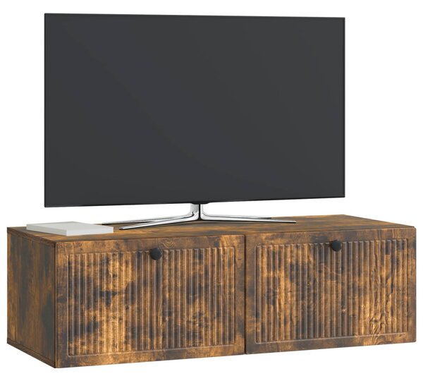 Fali TV szekrény Füstös Tölgy 98 x 41 x 30 cm Szerelt Fa
