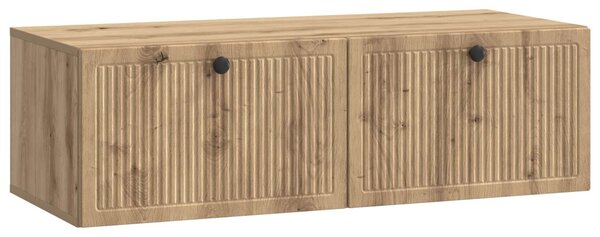 Fali TV szekrény 98 x 41 x 30 cm Kézműves Tölgy Szerelt Fa