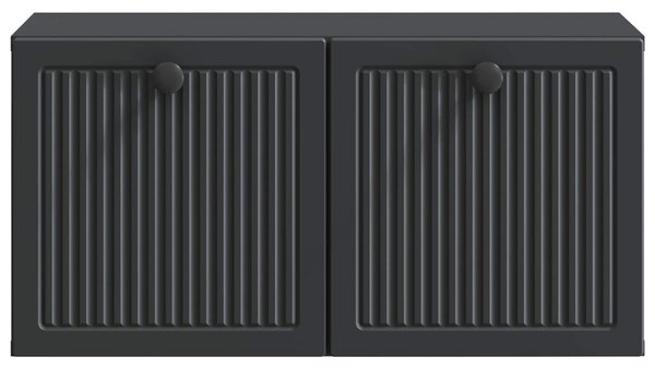 Fali TV szekrény Fekete 59,5 x 31 x 30 cm Szerelt Fa