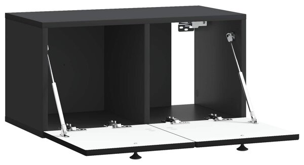 Fali TV szekrény Fekete 59,5 x 31 x 30 cm Szerelt Fa