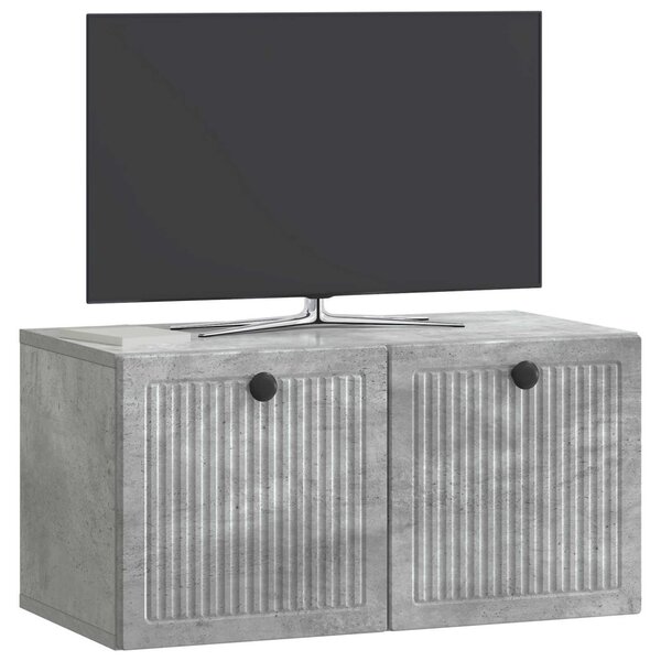 Fali TV szekrény Betonszürke 59,5 x 31 x 30 cm Szerelt Fa