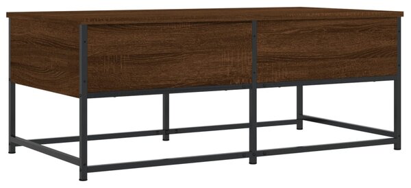 Barna tölgyszínű szerelt fa dohányzóasztal 100 x 51 x 40 cm