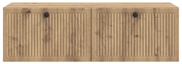 Fali TV szekrény 98 x 41 x 30 cm Kézműves Tölgy Szerelt Fa
