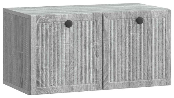 Fali TV szekrény Szürke Sonoma 59,5 x 31 x 30 cm Szerelt Fa